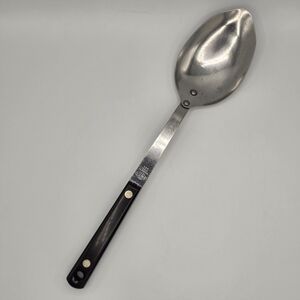 Vintage ACE Stainless Steel Kitchen Cooking Spoon Phenolic Black Handle USA Made